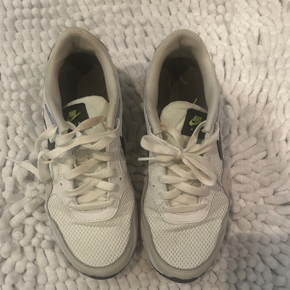 Nike White and Light Gray Mesh Running Sneakers